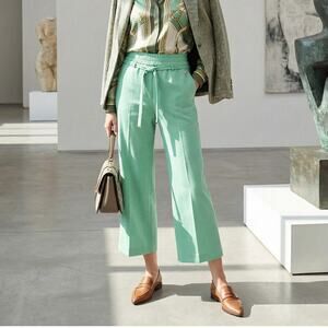 Marc Cain Women's wide leg belted Pants in Green size 1